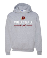 #V8 GrayVolleyball Mom Hoody