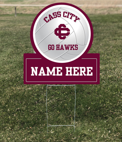 Cass City Red Hawks Volleyball Yard Sign